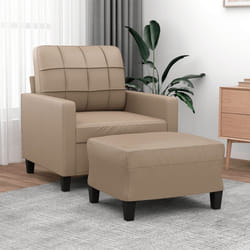 Poltrona con Poggiapiedi Cappuccino 60 cm in Similpellecod mxl 118941