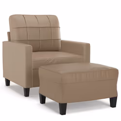 Poltrona con Poggiapiedi Cappuccino 60 cm in Similpellecod mxl 118941 - Vista aggiuntiva 2