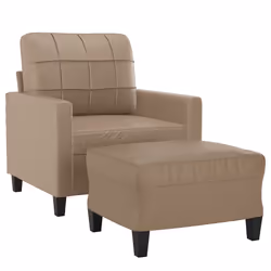 Poltrona con Poggiapiedi Cappuccino 60 cm in Similpellecod mxl 118941 - Vista aggiuntiva 3