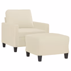 Poltrona con Poggiapiedi Crema 60 cm in Similpellecod mxl 70958 - Vista aggiuntiva 3