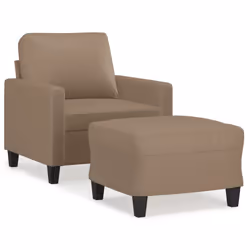 Poltrona con Poggiapiedi Cappuccino 60 cm in Similpellecod mxl 94986 - Vista aggiuntiva 2