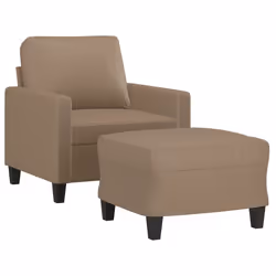 Poltrona con Poggiapiedi Cappuccino 60 cm in Similpellecod mxl 94986 - Vista aggiuntiva 3