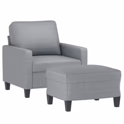 Poltrona con Poggiapiedi Grigio Chiaro 60 cm in Tessutocod mxl 70990 - Vista aggiuntiva 3