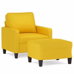 Poltrona con Poggiapiedi Giallo Chiaro 60 cm in Tessutocod mxl 70997 - Vista aggiuntiva 2