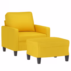 Poltrona con Poggiapiedi Giallo Chiaro 60 cm in Tessutocod mxl 70997 - Vista aggiuntiva 3