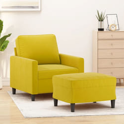 Vidaxl - Poltrona con Poggiapiedi Giallo 60 cm in Velluto 629530