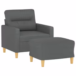 Poltrona con Poggiapiedi Grigio Scuro 60 cm in Tessutocod mxl 118955 - Vista aggiuntiva 3