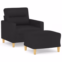 Poltrona con Poggiapiedi Nero 60 cm in Tessutocod mxl 70998 - Vista aggiuntiva 2