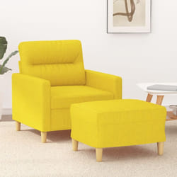 Vidaxl - Poltrona con Poggiapiedi Giallo Chiaro 60 cm in Tessuto 29068