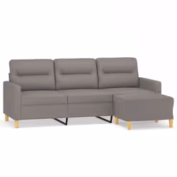 Divano a 3 Posti con Poggiapiedi Tortora 180 cm in Tessutocod mxl 95001 - Vista aggiuntiva 2
