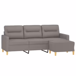 Divano a 3 Posti con Poggiapiedi Tortora 180 cm in Tessutocod mxl 95001 - Vista aggiuntiva 3