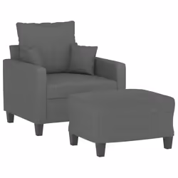 Poltrona con Poggiapiedi Grigio Scuro 60 cm in Tessutocod mxl 95009 - Vista aggiuntiva 3