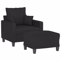 Poltrona con Poggiapiedi Nero 60 cm in Tessutocod mxl 118946 - Vista aggiuntiva 3
