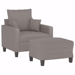 vidaXL Poltrona con Poggiapiedi Tortora 60 cm in Tessuto - Vista aggiuntiva 3