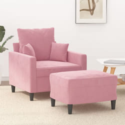 Vidaxl - Poltrona con Poggiapiedi Rosa 60 cm Velluto 107323