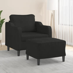 vidaXL Poltrona con Poggiapiedi Nero 60 cm in Tessuto
