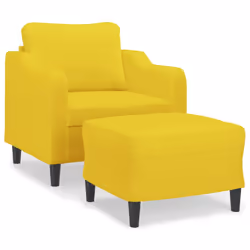 Poltrona con Poggiapiedi Giallo Chiaro 60 cm in Tessutocod mxl 96776 - Vista aggiuntiva 2