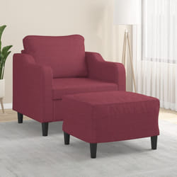 vidaXL Poltrona con Poggiapiedi Rosso Vino 60 cm in Tessuto