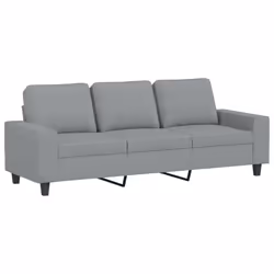 Divano a 3 Posti con Poggiapiedi Grigio Chiaro 180cm in Tessutocod mxl 96778 - Vista aggiuntiva 3