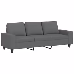 Divano a 3 Posti con Poggiapiedi Grigio Scuro 180cm in Tessutocod mxl 72790 - Vista aggiuntiva 3