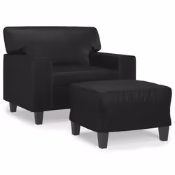 Poltrona con Poggiapiedi Nero 60 cm in Similpellecod mxl 72788 - Vista aggiuntiva 2