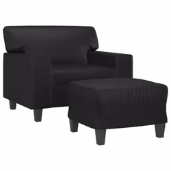 Poltrona con Poggiapiedi Nero 60 cm in Similpellecod mxl 72788 - Vista aggiuntiva 3