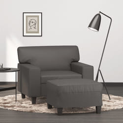 Poltrona con Poggiapiedi Grigio 60 cm in Similpellecod mxl 120707