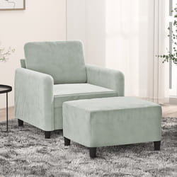 Poltrona con Poggiapiedi Grigio Chiaro 60 cm in Vellutocod mxl 96787