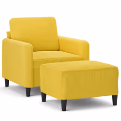 Poltrona con Poggiapiedi Giallo 60 cm in Vellutocod mxl 96781 - Vista aggiuntiva 2