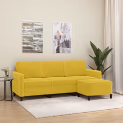 Questo divano a tre posti con poggiapiedi è il luogo ideale per chiacchierare, leggere, guardare la TV o semplicemente rilass ...