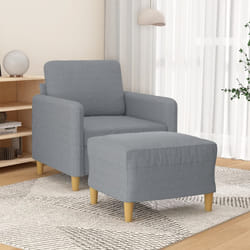 Poltrona con Poggiapiedi Grigio Chiaro 60 cm in Tessutocod mxl 72797