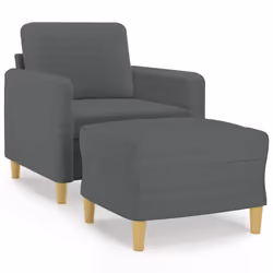Poltrona con Poggiapiedi Grigio Scuro 60 cm in Tessutocod mxl 96785 - Vista aggiuntiva 2