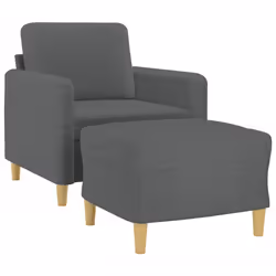 Poltrona con Poggiapiedi Grigio Scuro 60 cm in Tessutocod mxl 96785 - Vista aggiuntiva 3