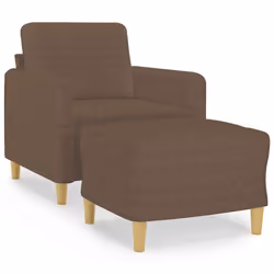 Poltrona con Poggiapiedi Marrone 60 cm in Tessutocod mxl 96783 - Vista aggiuntiva 2