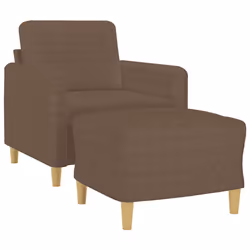 Poltrona con Poggiapiedi Marrone 60 cm in Tessutocod mxl 96783 - Vista aggiuntiva 3