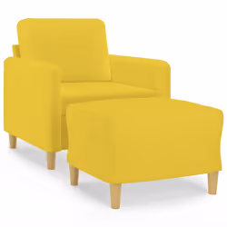 Poltrona con Poggiapiedi Giallo Chiaro 60 cm in Tessutocod mxl 120715 - Vista aggiuntiva 2