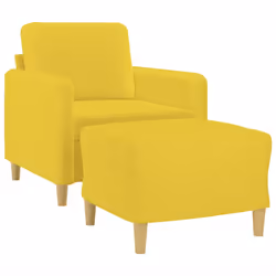 Poltrona con Poggiapiedi Giallo Chiaro 60 cm in Tessutocod mxl 120715 - Vista aggiuntiva 3