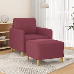 Poltrona con Poggiapiedi Rosso Vino 60 cm in Tessutocod mxl 72791