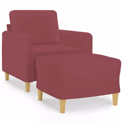 Poltrona con Poggiapiedi Rosso Vino 60 cm in Tessutocod mxl 72791 - Vista aggiuntiva 2