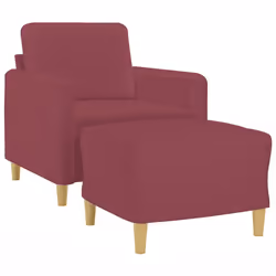 Poltrona con Poggiapiedi Rosso Vino 60 cm in Tessutocod mxl 72791 - Vista aggiuntiva 3