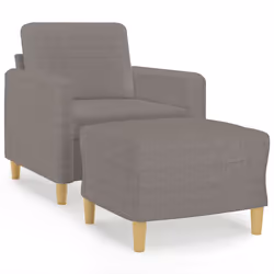 Poltrona con Poggiapiedi Tortora 60 cm in Tessutocod mxl 96784 - Vista aggiuntiva 2