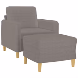 Poltrona con Poggiapiedi Tortora 60 cm in Tessutocod mxl 96784 - Vista aggiuntiva 3