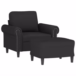 Poltrona con Poggiapiedi Nero 60 cm in Vellutocod mxl 120721 - Vista aggiuntiva 3