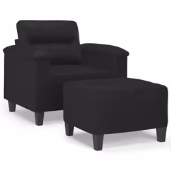 Poltrona con Poggiapiedi Nero 60 cm in Similpellecod mxl 72798 - Vista aggiuntiva 2