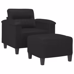 Poltrona con Poggiapiedi Nero 60 cm in Similpellecod mxl 72798 - Vista aggiuntiva 3