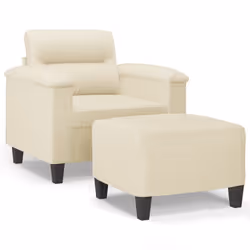 Poltrona con Poggiapiedi Crema 60 cm in Similpellecod mxl 120722 - Vista aggiuntiva 2