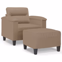 Poltrona con Poggiapiedi Cappuccino 60 cm in Similpellecod mxl 96792 - Vista aggiuntiva 2