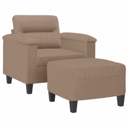 Poltrona con Poggiapiedi Cappuccino 60 cm in Similpellecod mxl 96792 - Vista aggiuntiva 3
