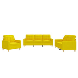 VidaXL 3201247 set di mobili per soggiorno Giallo Metallo, Legno compensato