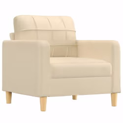 vidaXL Set di Divani 4 pz con Cuscini Crema in Tessuto - Vista aggiuntiva 3